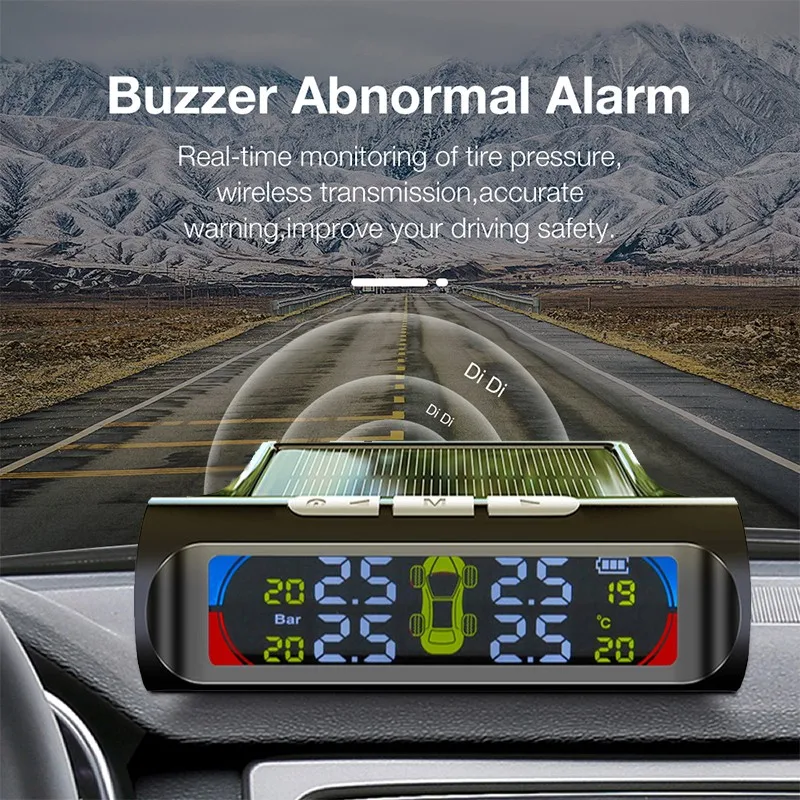 Умная Система мониторинга давления в шинах автомобиля TPMS на солнечной батарее с