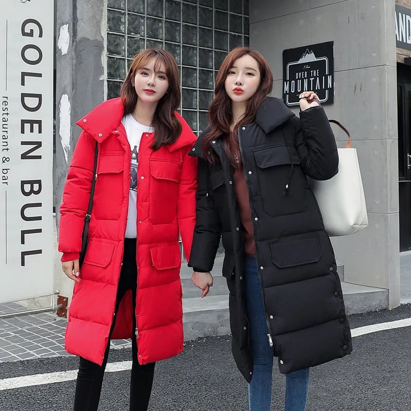 

Новинка 2021 зимние женские пальто хлопковая куртка женская зимняя обувь в Корейском стиле свободные BF длинная куртка с капюшоном, парки, пал...