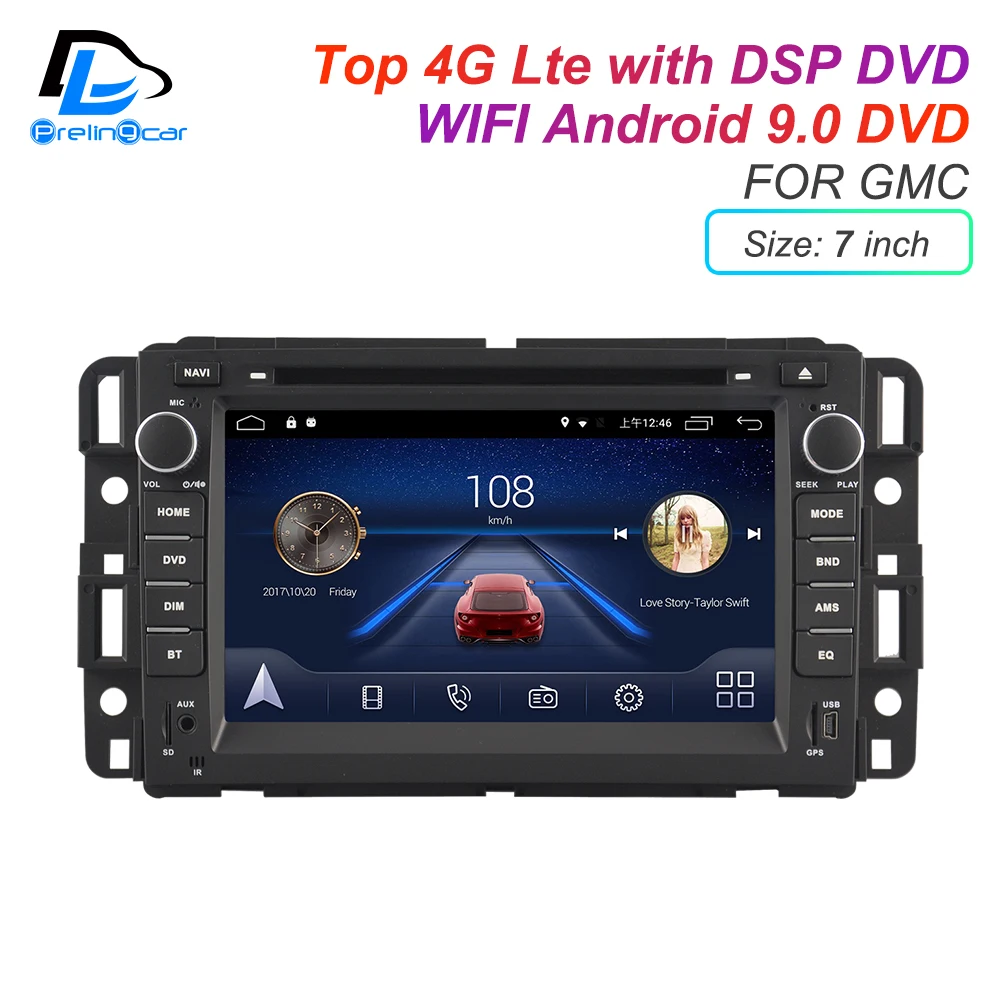 IPS сенсорный экран DSP звук Android 9 0 2 DIN 4g Lte радио для GMC Yukon Tahoe Acadia Hummer H2 GPS DVD плеер