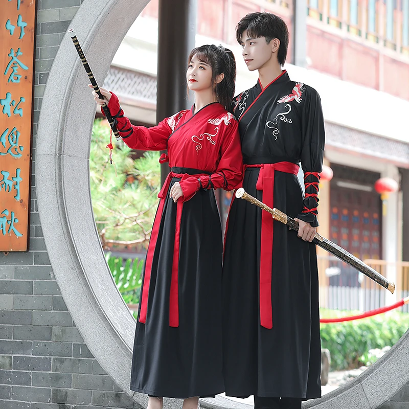 Парные матчницы одежда для мужчин косплей WuXia Hanfu женщин и повседневное китайское