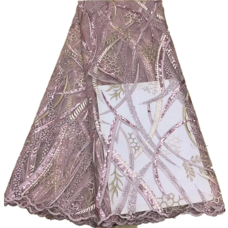 Французское кружевное платье высококачественное в африканском стиле с вышивкой