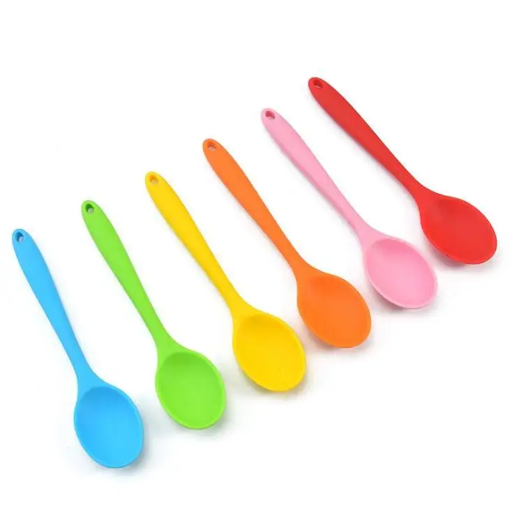 

Food-grade Silicone Spoon The Silicone Scoop Multicolor Large Size Spoons Creative Cookie Pastry Mixer Buttter Scoop Wholesale