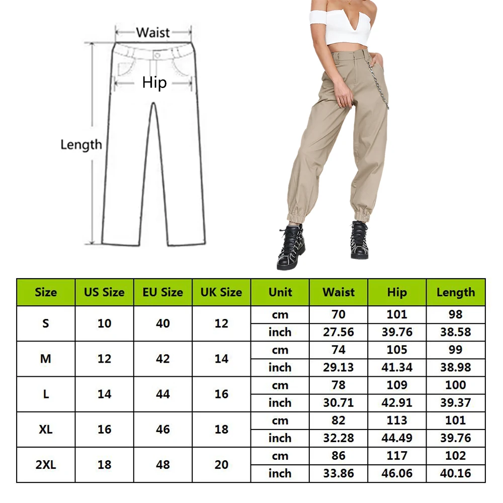 Цепь на бедра женские брюки с высокой талией карго Брюки летние тонкие фитнес