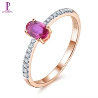 lp natural no heated ruby diamonds ring 14 k rose real gold rings romantic style fine jewelry for womens christmas gift
