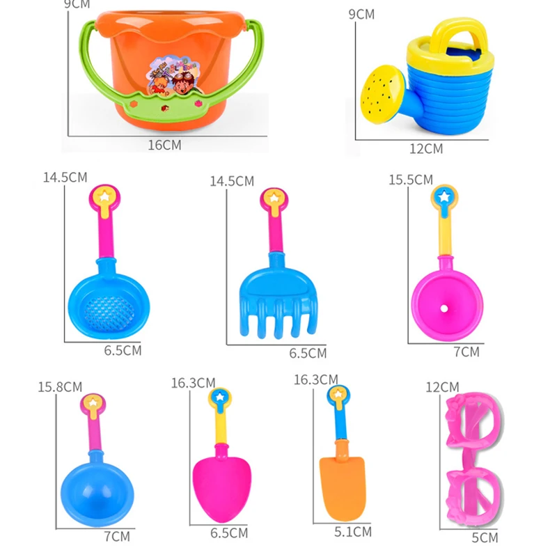 9 шт./компл. летние детские игрушки для песка пляжа лопатка грабли набор водных