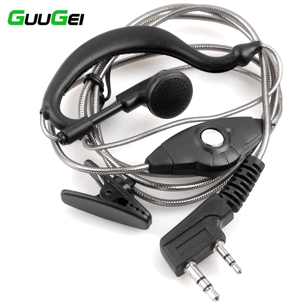 GUUGEI Walkie Talkie наушники для Baofeng UV5R BF 888S микрофон гарнитура 2 контактный к порт радио