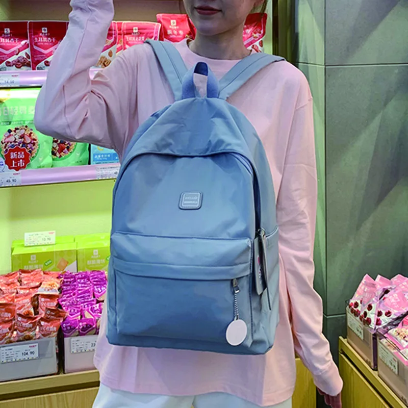 Женский рюкзак контрастных цветов, рюкзак для девочек в простом стиле, школьная сумка для студентов, Холщовая Сумка для книг, вместительная ...