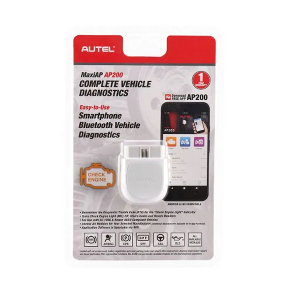 Autel MaxiAP AP200 Bluetooth OBD2 считыватель кодов AP 200 с полной системой диагностики AutoVIN TPMS IMMO