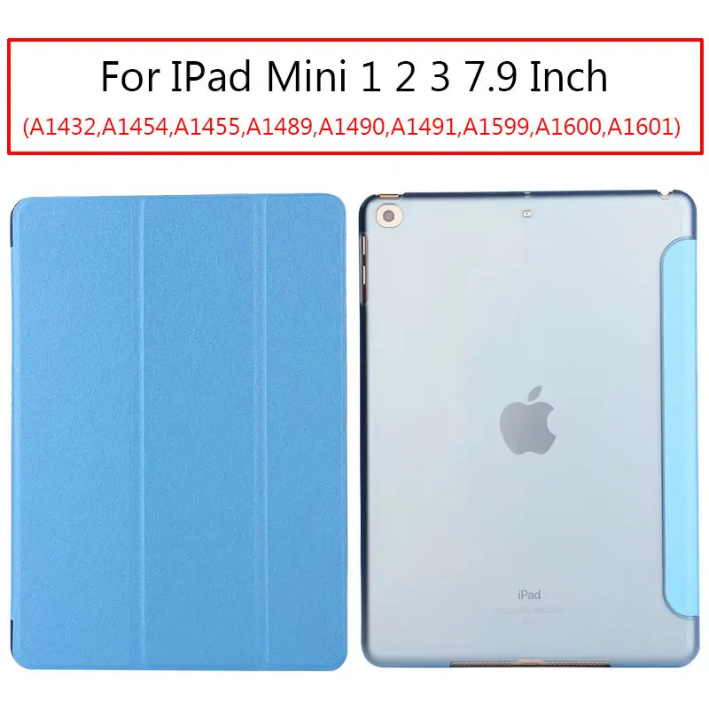 Mini 1 2 3 LightBlue Ультратонкий чехол для IPad Mini 1/2/3 чехол из искусственной кожи чехол-подставка эластичная кожа геометрический флип-чехол для Apple IPad Mini 2 3 Чехол - Цвет: Mini 1 2 3 LightBlue