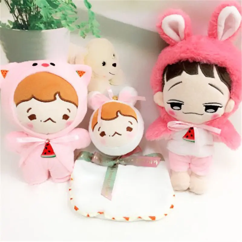 Корея Kawaii аниме плюшевые куклы игрушка мягкая кукла ручной работы Медведь плюшевые куклы с одеждой Мягкие Аниме плюшевые игрушки вентиляторы подарок для ребенка