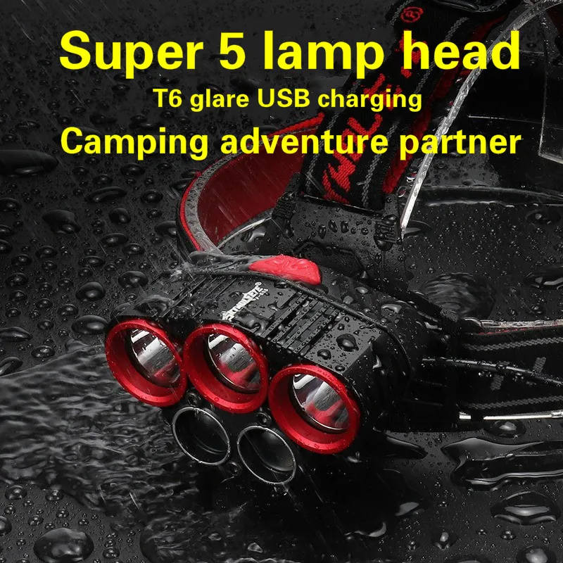 Головные супер яркие фары на шлем T6 фитиль светодиодсветодиодный Фары блики USB