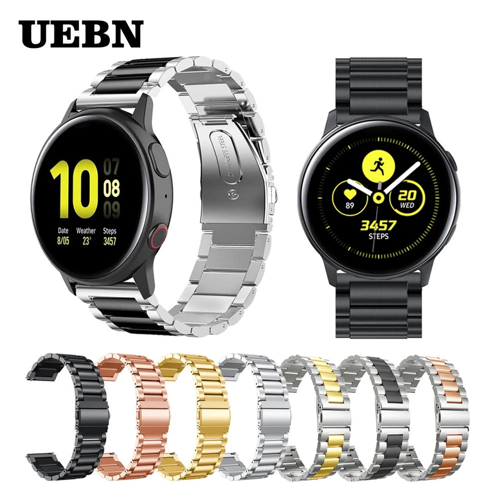 UEBN 20 мм нержавеющая сталь ремешок для смарт-часов Samsung Galaxy Watch Active 2 40 длина-44 часов