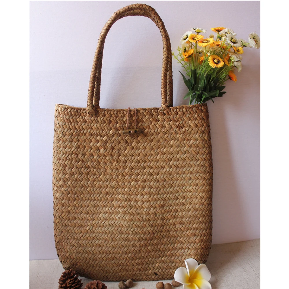 

Women Summer Straw Large Tote Fashion Bag Beach Casual Shoulder Bag Handbag Handmade Basket Storage Shopping bag 2021