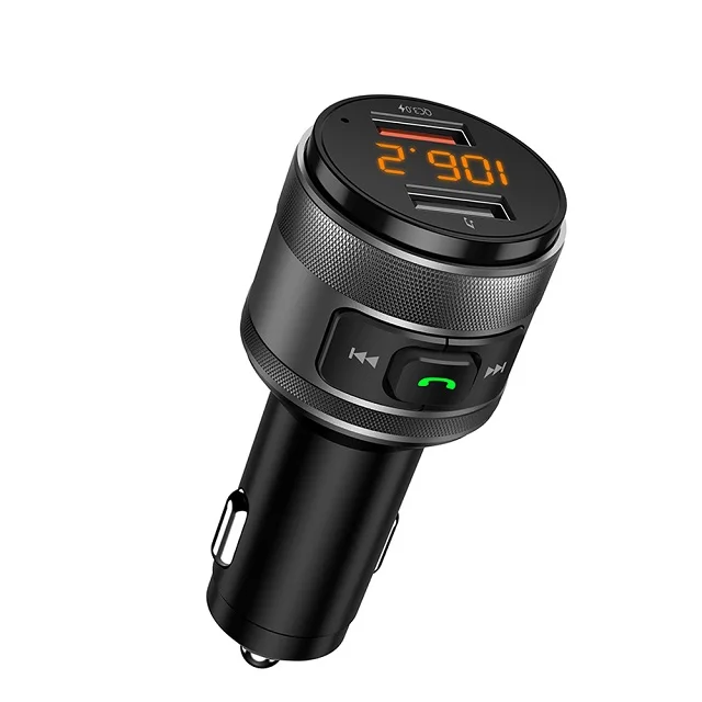Черный VicTsing Bluetooth fm-передатчик автомобильный QC3.0 3.4A беспроводной fm-передатчик музыкальный mp3-плеер автомобильный комплект радио адаптер с громкой связью - Название цвета: Черный