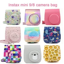 Fuji Fujifilm Instax Mini 9 8 Camera Bag PU Leather Instant Accessories Shoulder Protector Cover Case With