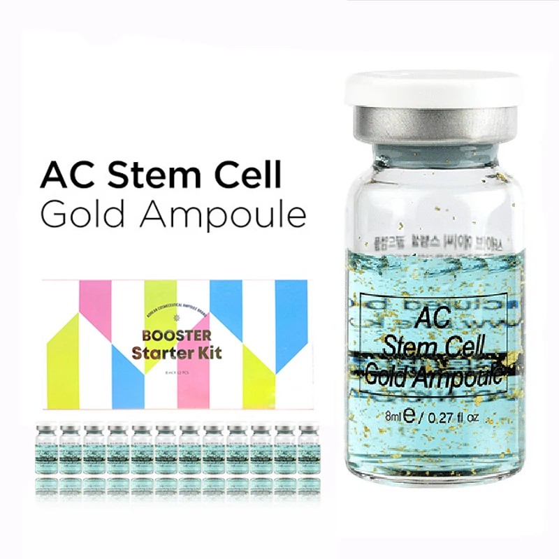 

AC Stem Cell Gold Ampoule Skin Booster Serum Micro-needle Mesotherapy Solution for Anti-acne Anti-inflammatory 12Pcs/box