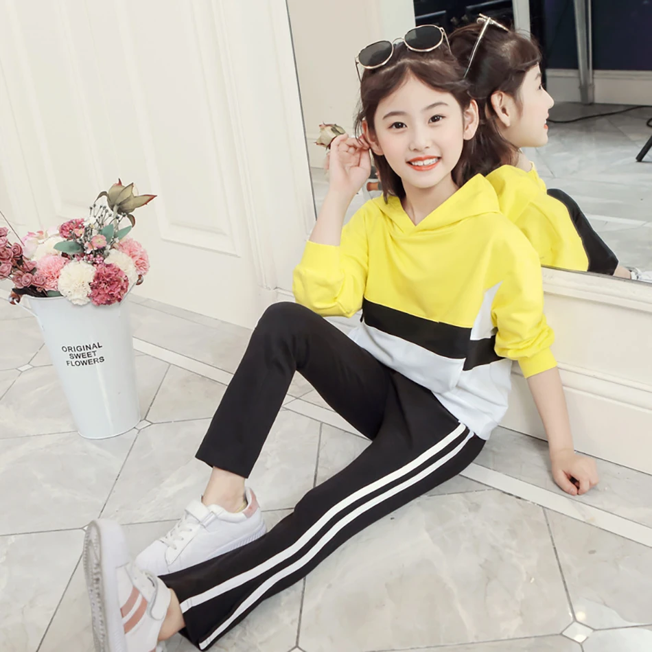 Kids Children's Clothing Suits Fox Stripe Soild Color Harem Pants  Elastic Birthday Gift  5-11T
