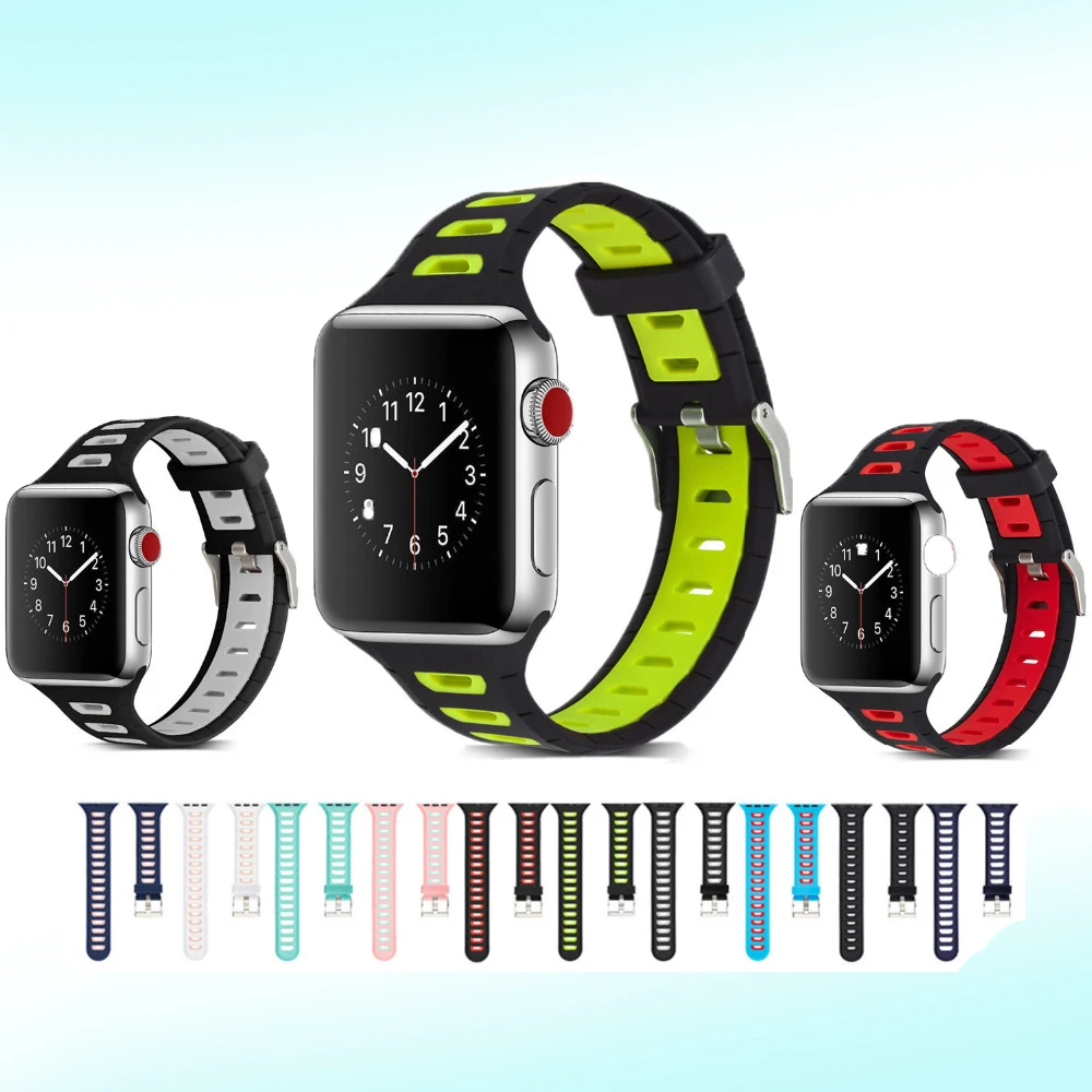 Спортивный ремешок для apple watch 5 4 3 2 1 42 мм 38 браслет силиконовый часов аксессуары |
