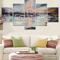 5 pieces wall art canvas painting seaside abstract poster pieces home bedroom decoration modern living room free shipping