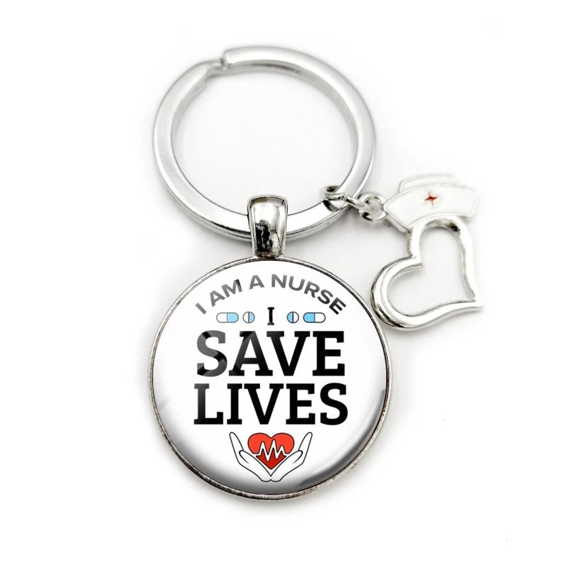 2020 Новое поступление RN шляпа медсестры брелок вдохновляющие буквы стеклянный
