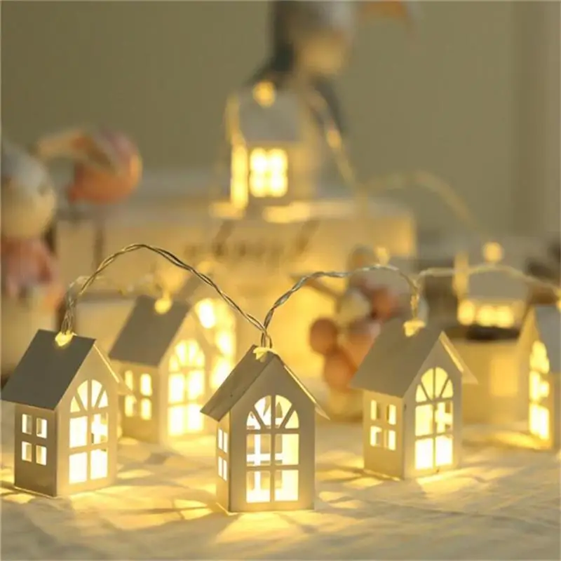 

LED Christmas String Lights Creative Small House Shape Lights String Xmas Decor Light For Home Christmas Tree Decoration Navidad