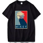 Футболка Manjiro Sano Mikey, Токийский Мстители из японского аниме, футболка с коротким рукавом и круглым вырезом из 100% хлопка, летние мягкие футболки