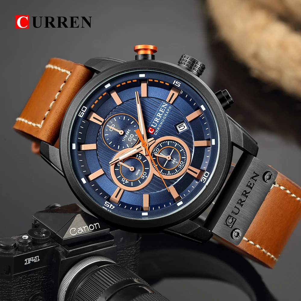 

Top Brand Luxury CURREN 2018 Fashion Leather Strap Quartz Men Watches Casual Date Business Male Wristwatches Clock Montre Homme