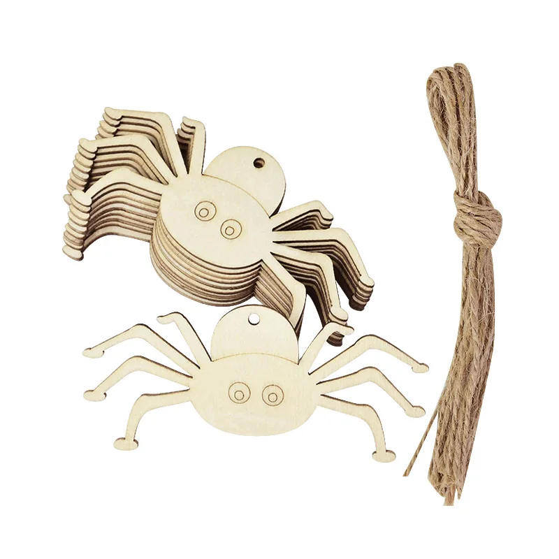 

Деревянные украшения на Хэллоуин, набор из 10 штук