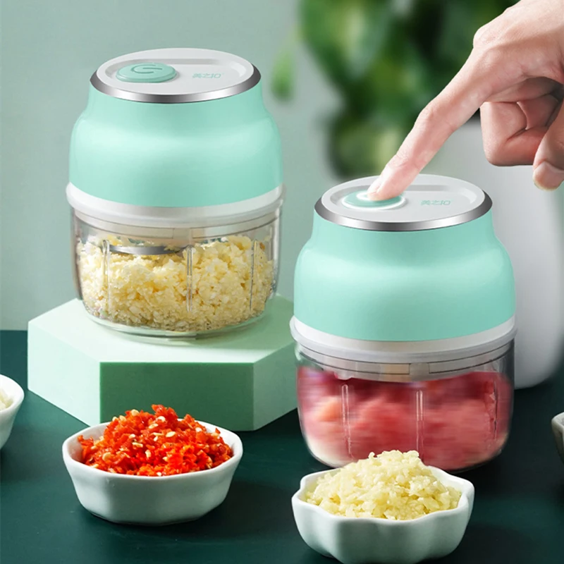 2021 USB Electric Mini Food Garlic Vegetable Chopper Grinder Crusher Press for Nut Meat Fruit Onion Multi-function Processor