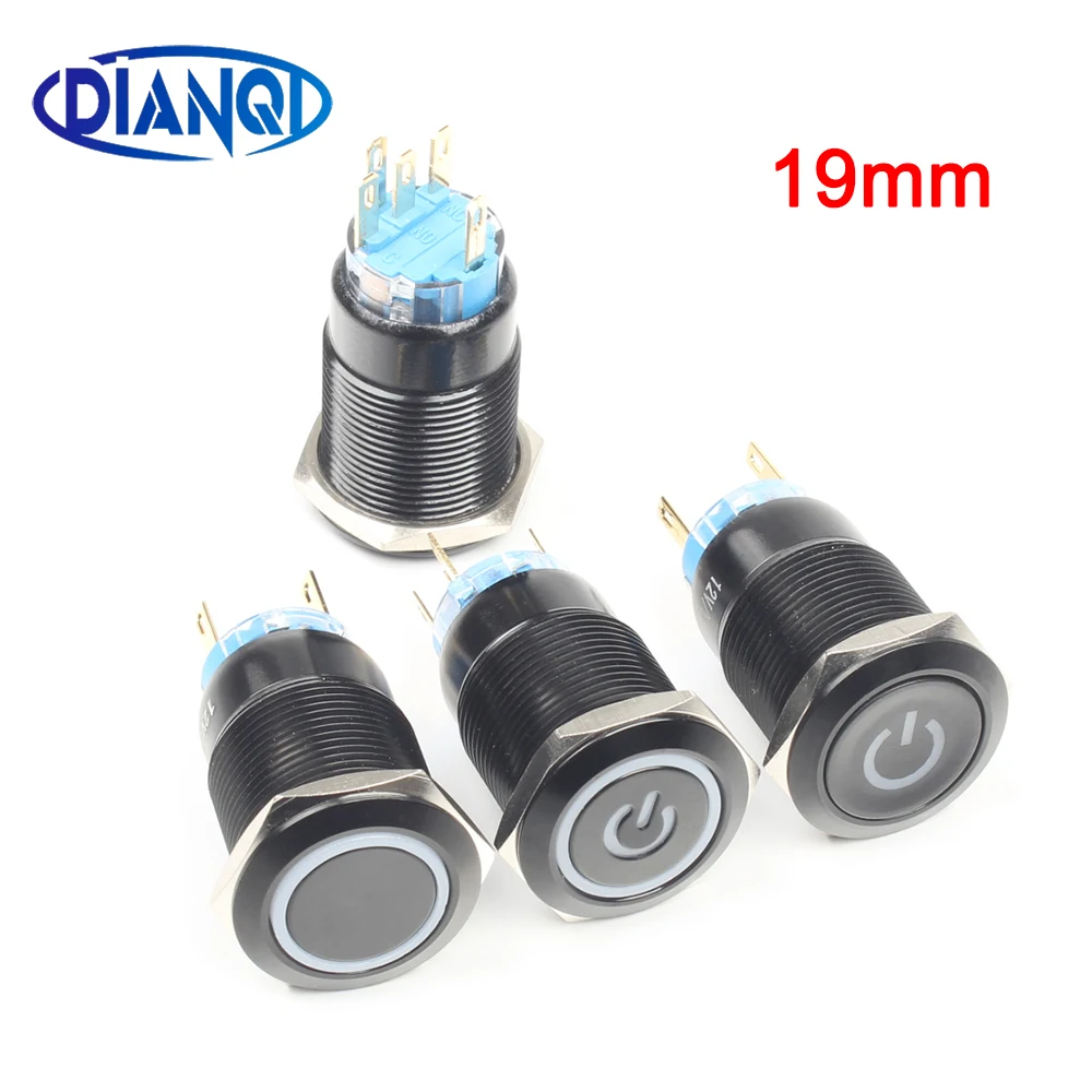 19 мм кнопочный переключатель черный телесный синий желтый whilte зеленый оранжевый