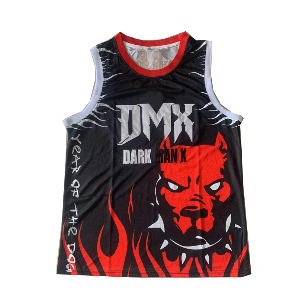 

BG DMX DARK MAN X jersey Embroidery sewing Outdoor sportswear Hip-hop culture movie black summer basketball jerseys