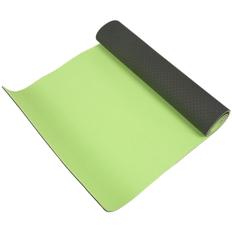

6 мм Tpe двухцветный нескользящий коврик для йоги спортивный коврик 183x61 см для тренажерного зала, дома, фитнеса, безвкусный коврик