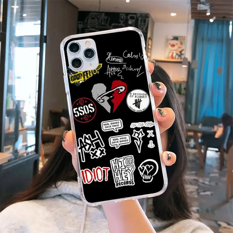 

5Sos band 5 Seconds of Summer Phone Case Transparent for iPhone 6 7 8 11 12 s mini pro X XS XR MAX Plus