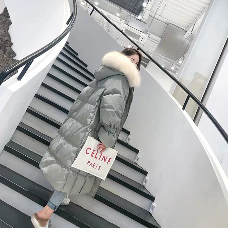 Свободная Повседневная куртка большого размера толстый теплый пуховик