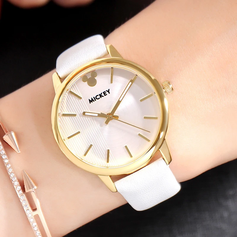 Женские часы Disney брендовые Детские с кожаным ремешком модные милые наручные для