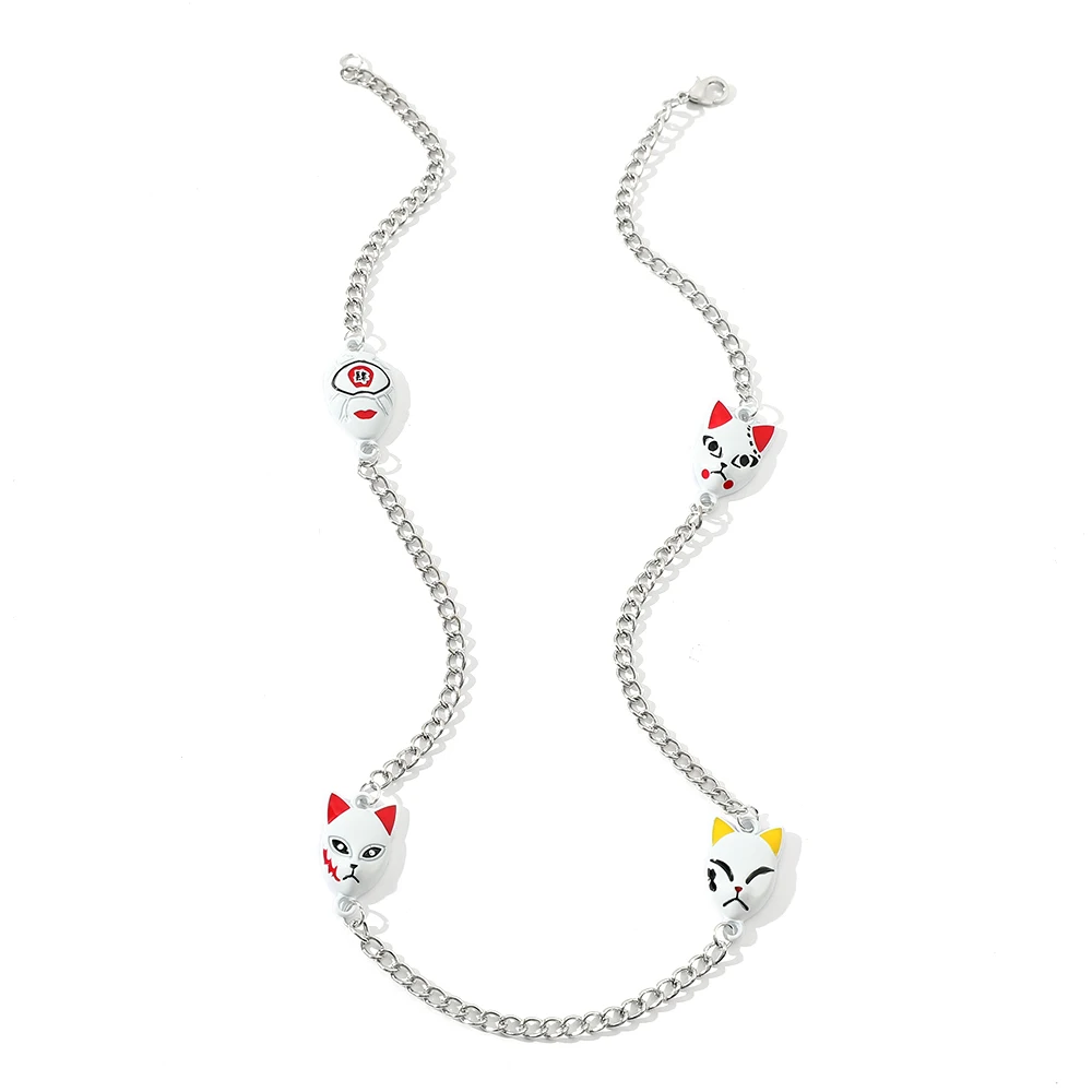 Japan Anime Demon Slayer Metal Necklace Fox Mask Neck Chain For Men Women Hip Hop Choker Film Jewelry Gift To Friends |