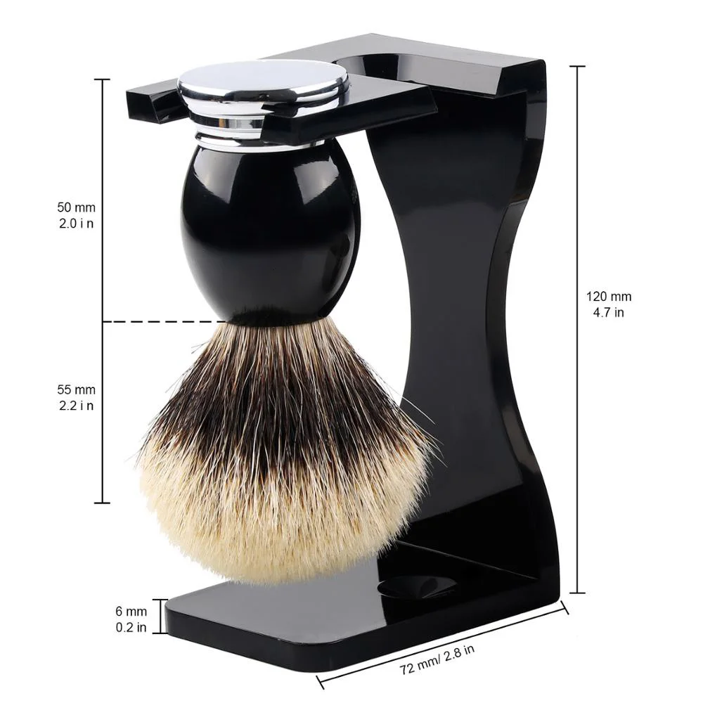 4 шт. Набор для бритья кисть барсука с серебряным наконечником ручка из