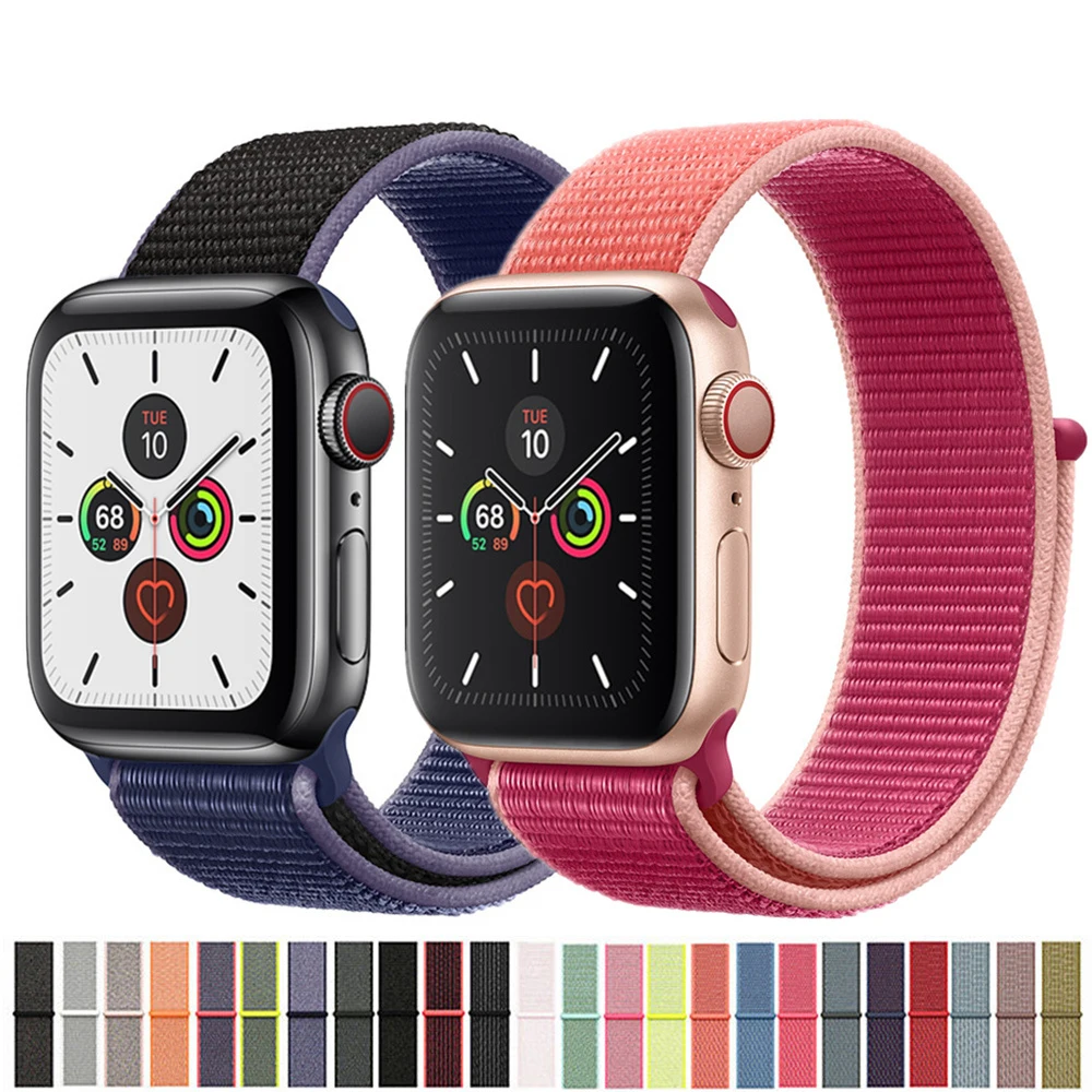 BUMVOR 40/44 мм 38/42 ремешок для наручных часов Apple Watch серии 1 2 3 4 тканый нейлоновый iWatch с