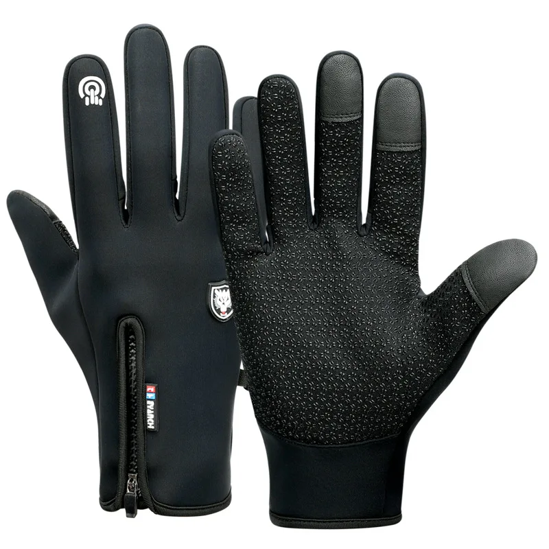 Перчатки с флисовой подкладкой водонепроницаемые ветрозащитные | Спорт и