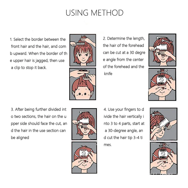 

1PC Plastic Handle Hair Cutting Comb Stainless Steel Double Sided Blade Hair Cutting Comb High Quality Razor Blade Makeup Tools