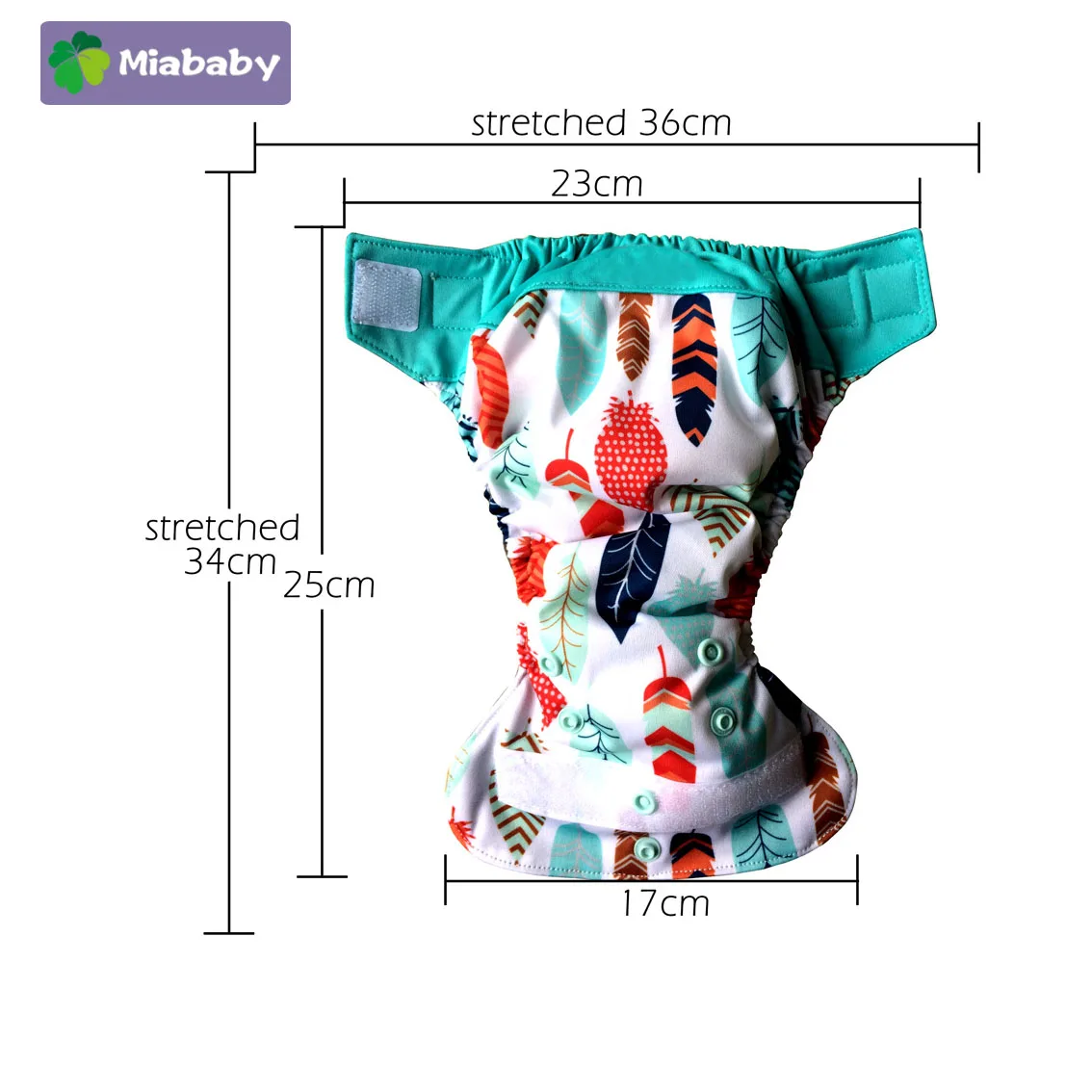 Тканевый подгузник Miababy из древесного бамбука AIO для новорожденных двойная