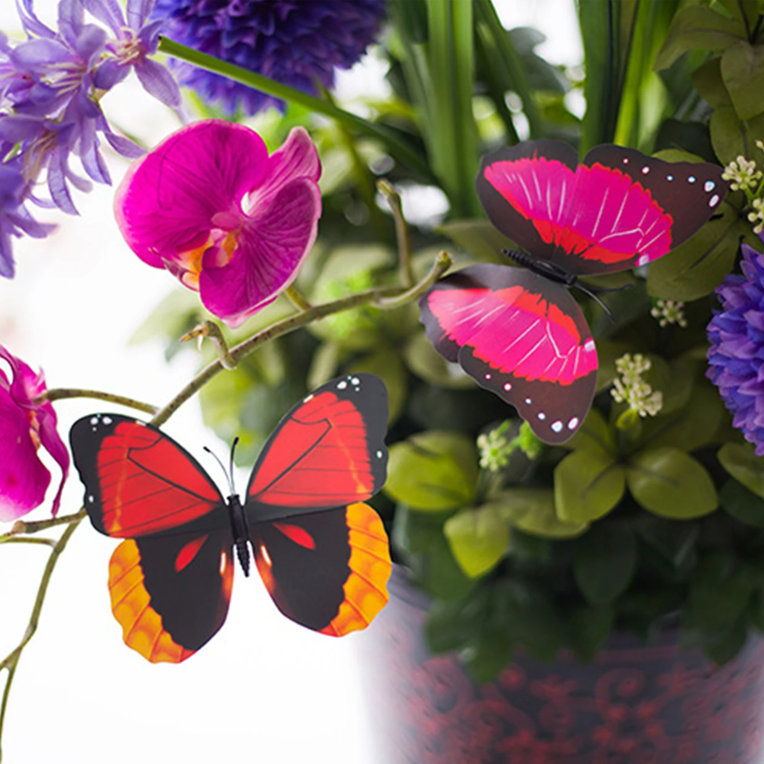 24 шт. бабочки ставки на Новый год и Рождество украшения DIY уличные заборы сада ПВХ