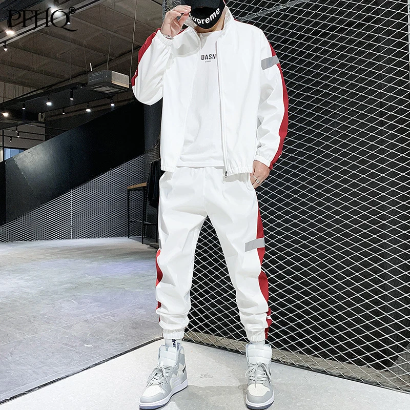 

PFHQ 2021 Autumn Men Sports Jacket And Pants Two Pieces Casual Tracksuit Fashion Streetwear Male Clothes Jogging Suit 21D1194