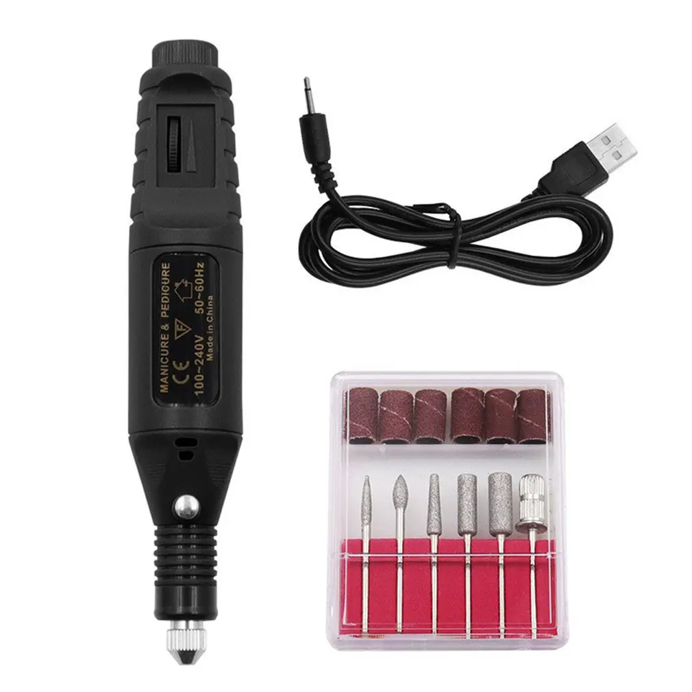 

Electric Grinder Mini Nail Drill USB Rechargeable Electric Pen Electric Drill Grinding Tools Manicure Set Power Tools For Nails