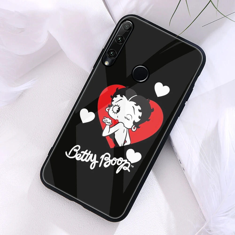 

Betty Boop cartoon For Honor 7X 8 8A 8S 8X Max 9A 9C 9i 9S 9 10 Lite 10i 20i 20 Pro Tempered Glass Case