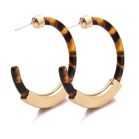 2020 za big tortoiseshell hoop earrings for women gold acrylic boho acetate earings fashion bohemian leopard circle cc earrings