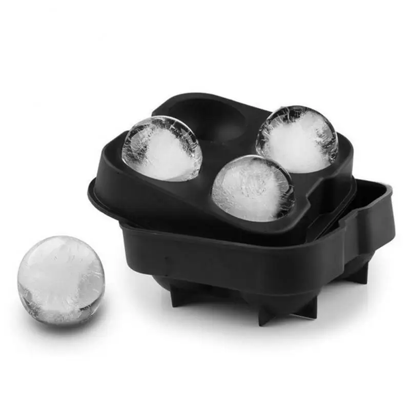 1pcs 4 Cell Maker 3D Silicone Mold Tray Whiskey Drink Ice-ball-making Gadget Kitchen/Bar Accessories | Дом и сад