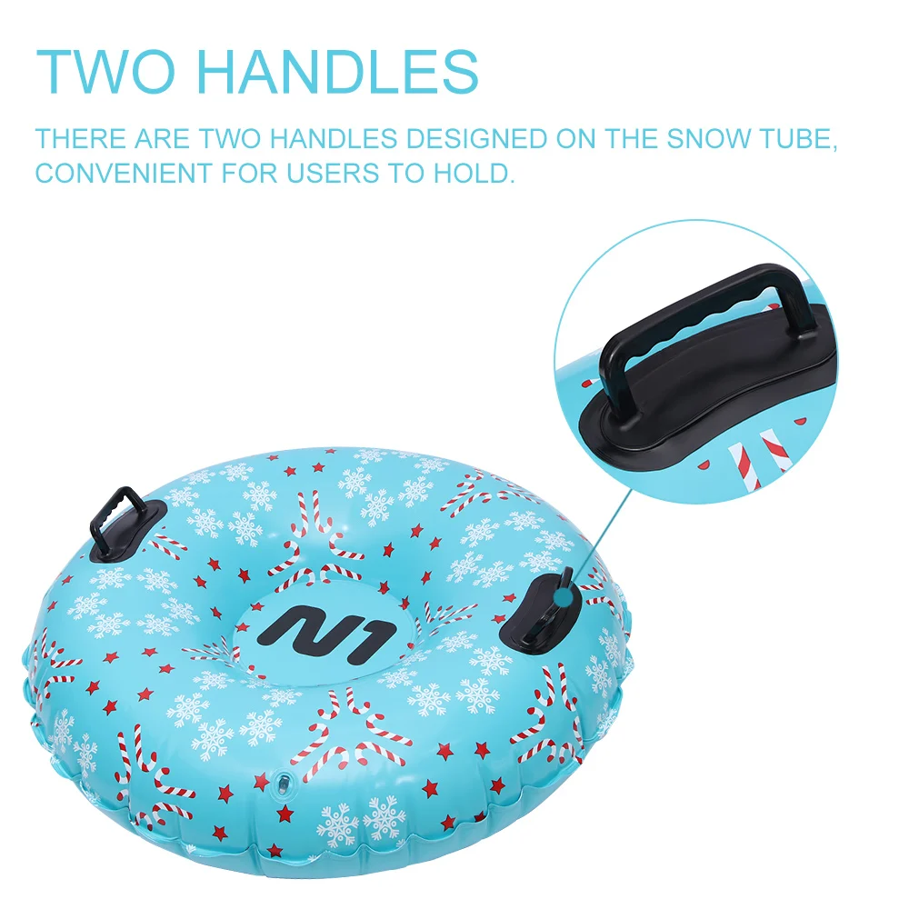 

Inflatable Snow Tube PVC Snow Boat Snow Rider Sled With Handle Bottom Durable Children Outdoor Thickened Circle Snow Tube