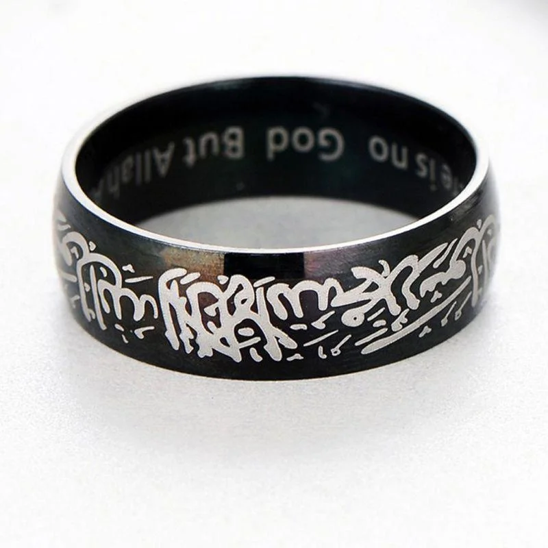 

1PC New Muslim Titanium Steel Rings For Men Women Casual Fashion Vintage Valentine's Day Gift Jewelry
