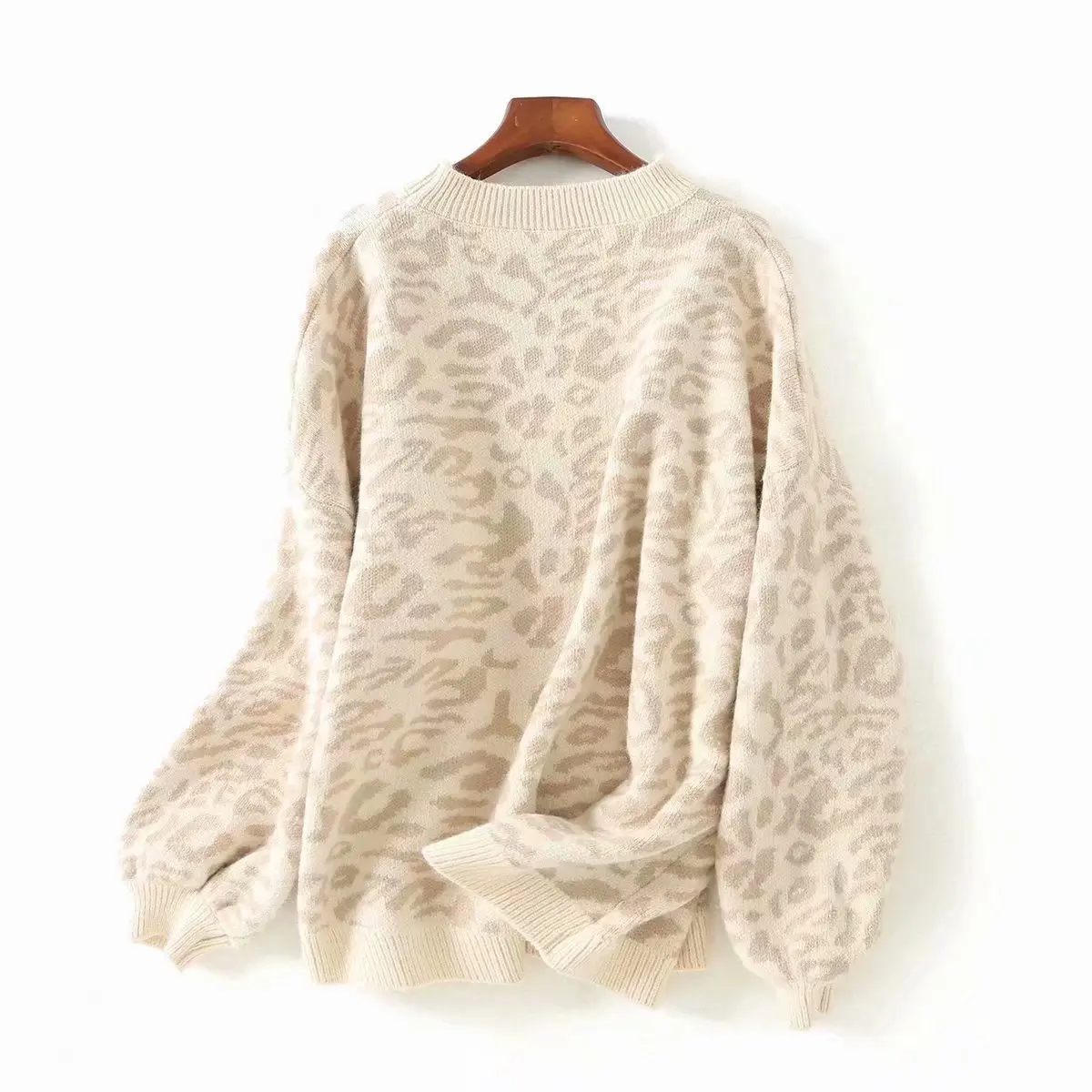 

Women Clothes 2019 Autumn and Winter Clothes Women Lazy Wind Round Neck Retro Leopard Pull Femme Pullover Women Sweater Women